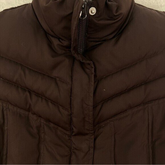 ATHLETIC WORKS Down Puffer Vest Womens L Darkest Brown Front Zip Pockets Hiking - Picture 11 of 15